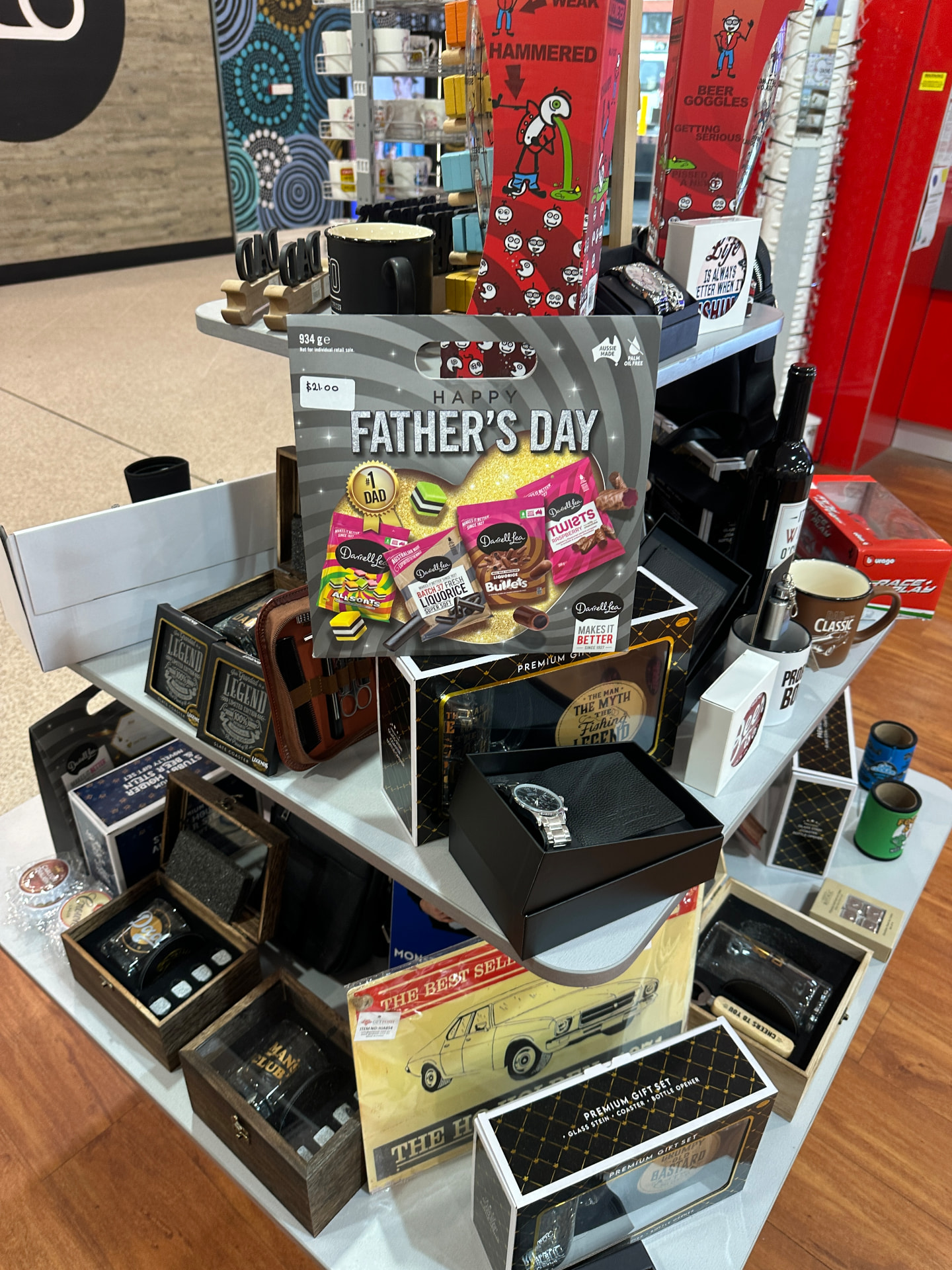 Father's Day gift hamper and present display in store