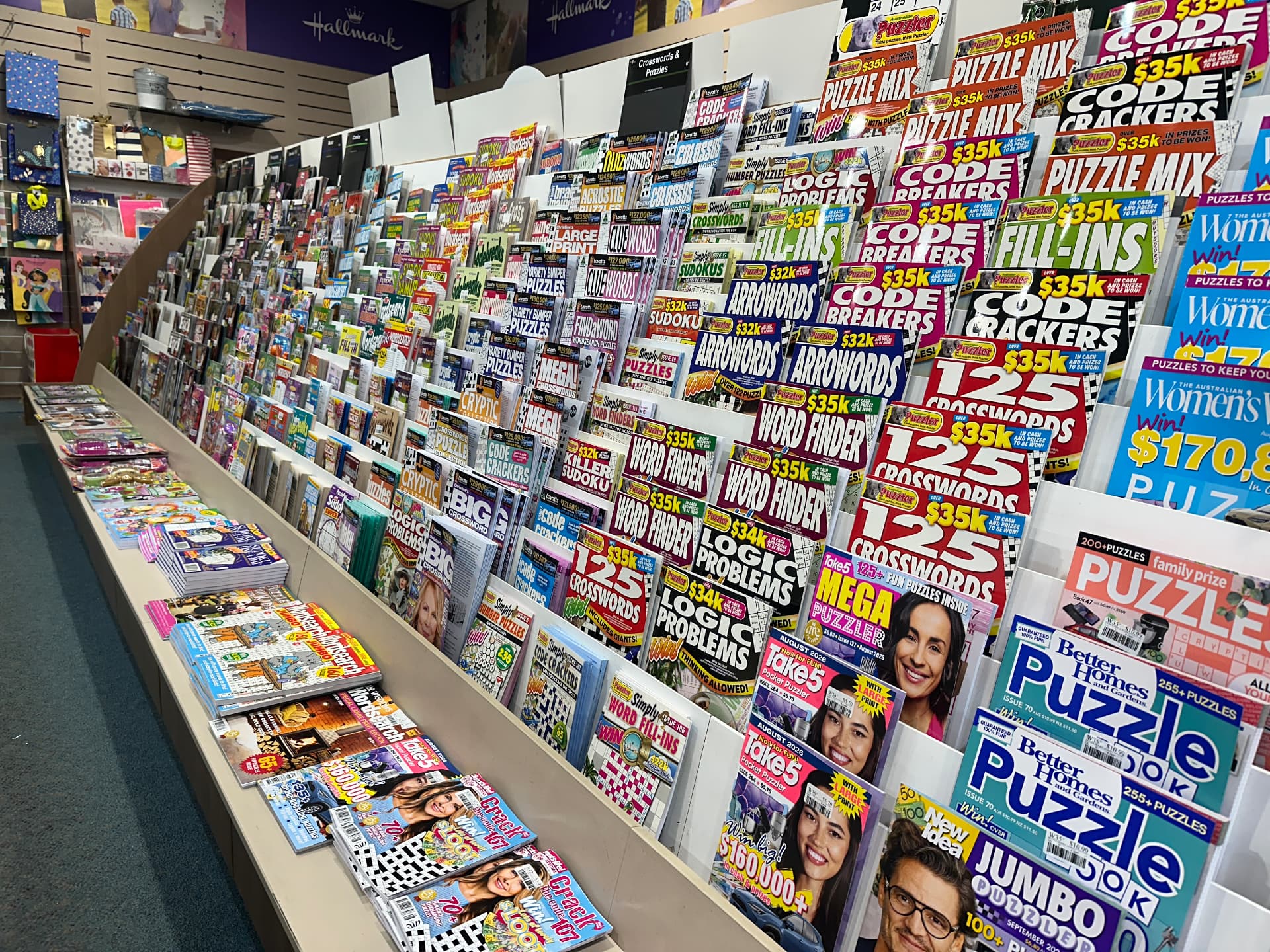 Magazine and newspaper rack in store
