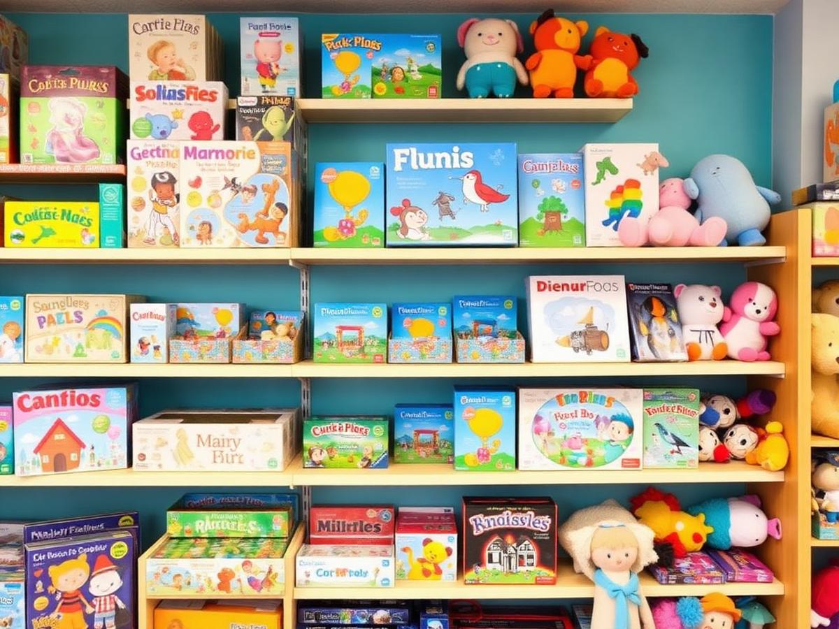 Shelves of toys, games and puzzles